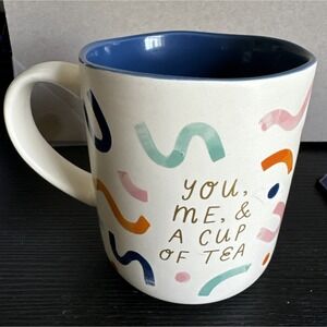 Opal House You Me & aCup of Tea Stoneware Tea Coffee Mug Blue Interior Whimsical
